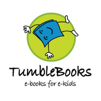 A blue book with the words Tumble Books on it