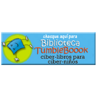 A sign that says Biblioteca Tumblebook on it