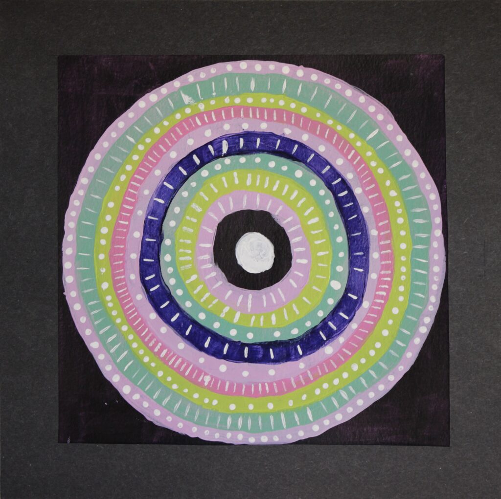 A picture of a colorful circle on a black background